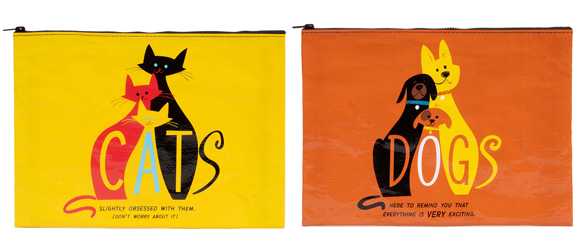 Blue Q cats and dogs bags